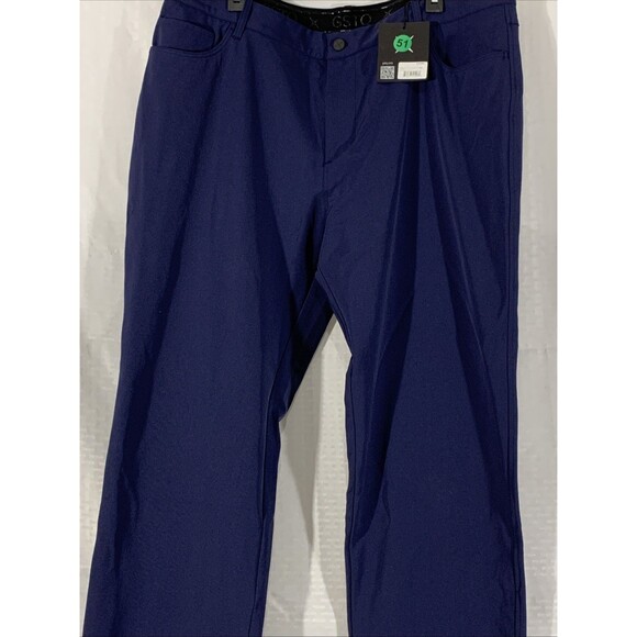 GSTQ Mens Navy 5 Pocket Performance Golf Pants Waist 40x34 NWT - Picture 2 of 7